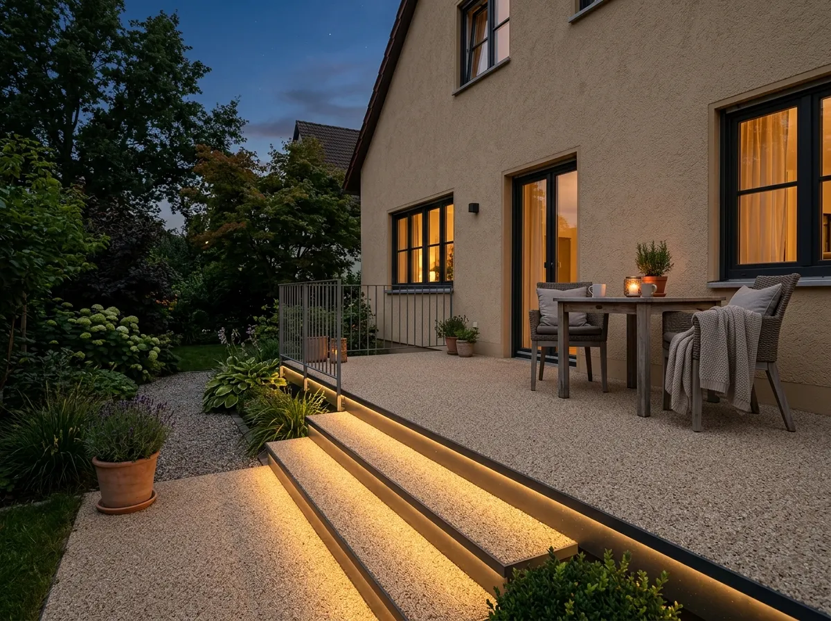 Terrasse mit LED-Licht